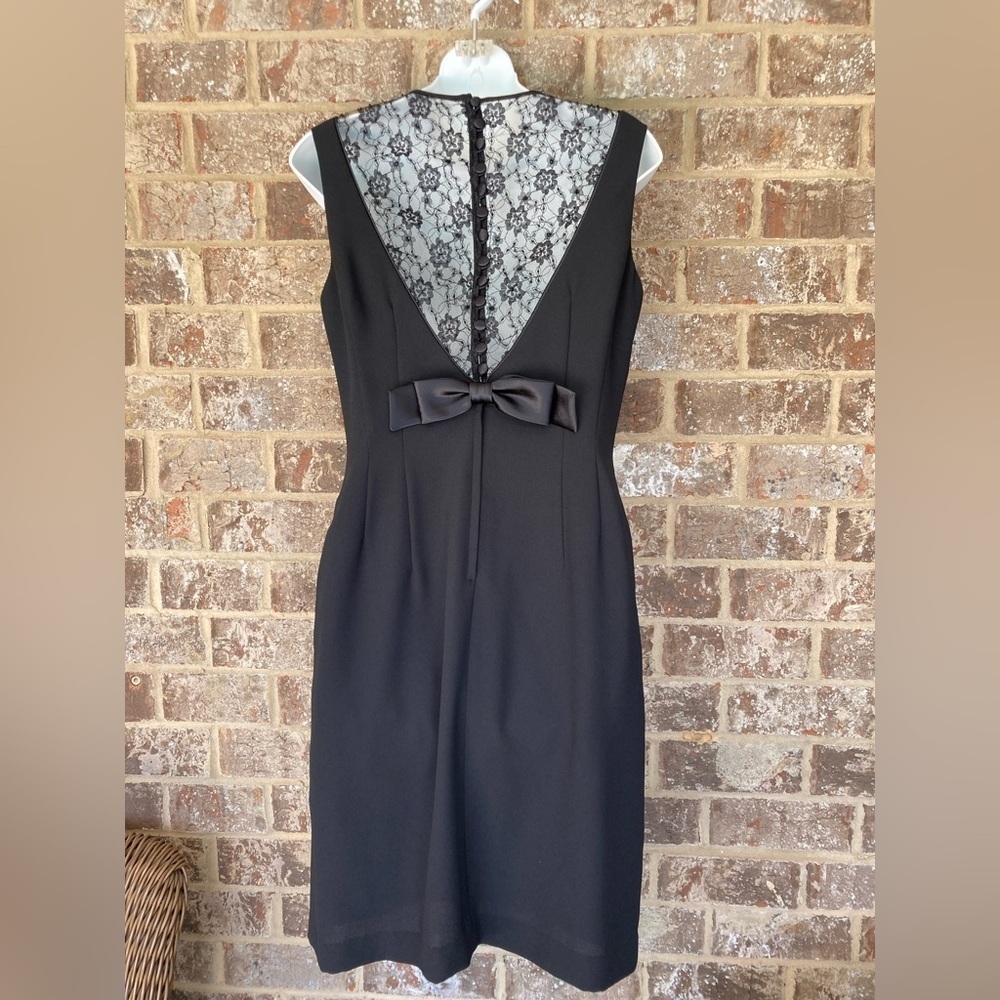 DONNA MORGAN | 60s Style Little Black Bow Dress | Size 6